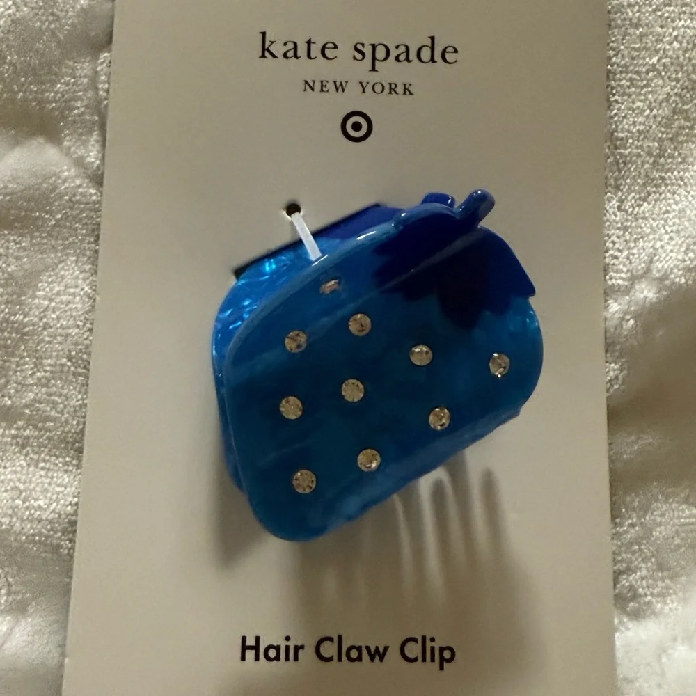 Kate Spade x Target Blue Strawberry Hair Claw Clip with Rhinestones – NWT
